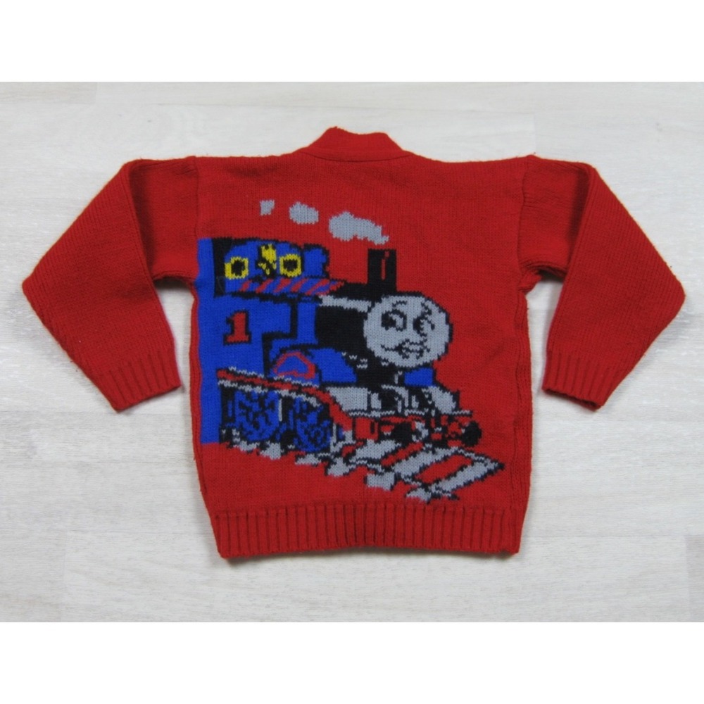 Vintage 80s Thomas The Tank Engine Train Cardigan Sweater (2/3T) Double Sided
